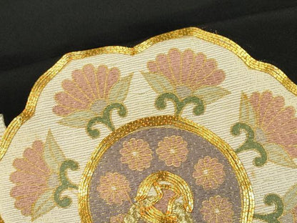 平和屋着物■豪華黒留袖 駒刺繍 鏡裏吉祥花文 暈し染め 金彩 正絹 逸品 CABB1782ou