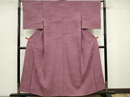 平和屋着物■上質な色無地　流水地紋　京紫色　正絹　逸品　CABB1788ou