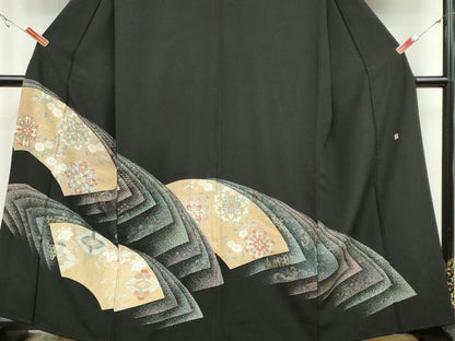平和屋着物■豪華黒留袖 作家物 地紙花鳥文 金銀彩 正絹 逸品 CABB1807ou