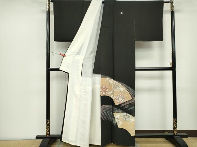 平和屋着物■豪華黒留袖 作家物 地紙花鳥文 金銀彩 正絹 逸品 CABB1807ou