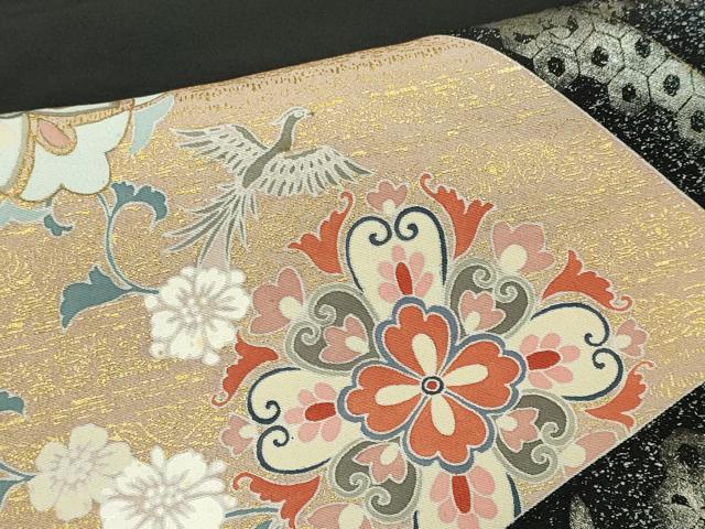 平和屋着物■豪華黒留袖 作家物 地紙花鳥文 金銀彩 正絹 逸品 CABB1807ou