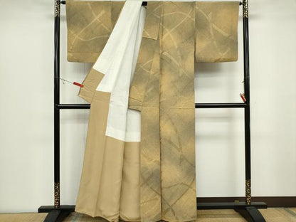 平和屋着物■上質な小紋　霞文　暈し染め　正絹　逸品　CABB1808ou