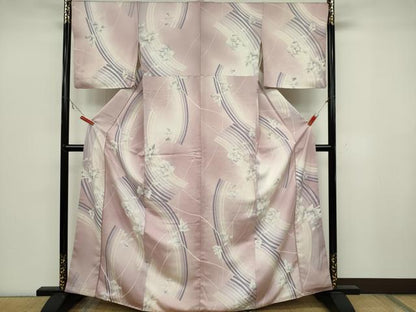 平和屋着物■上質な小紋　草花文　暈し染め　正絹　逸品　CABB1811ou