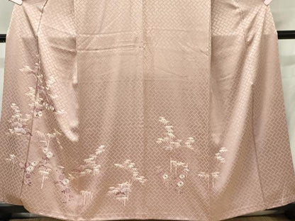 平和屋着物■豪華色留袖 刺繍 雲取り草花文 金糸 正絹 逸品 CABB1850ou