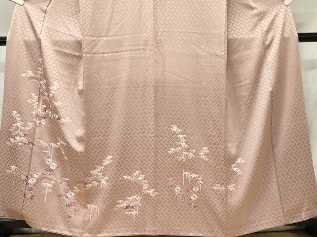 平和屋着物■豪華色留袖 刺繍 雲取り草花文 金糸 正絹 逸品 CABB1850ou