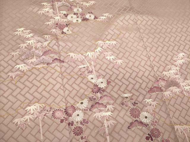 平和屋着物■豪華色留袖 刺繍 雲取り草花文 金糸 正絹 逸品 CABB1850ou