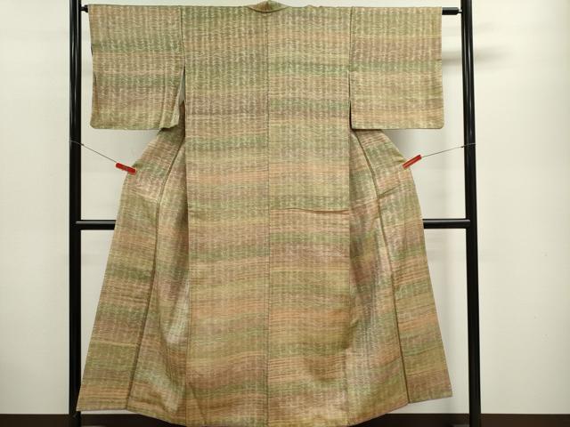平和屋着物■上質な紬 横段文 正絹 逸品 CABB1872ou