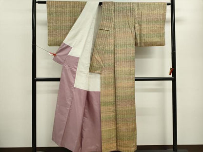 平和屋着物■上質な紬 横段文 正絹 逸品 CABB1872ou