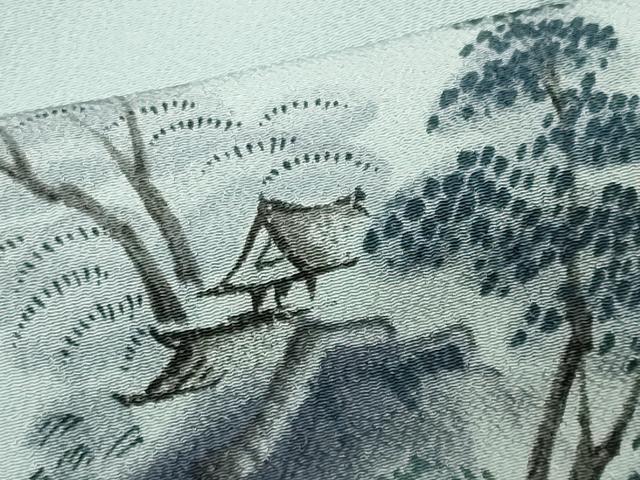 平和屋着物■小紋 手描き 風景文 洗える着物 CABB1926ou