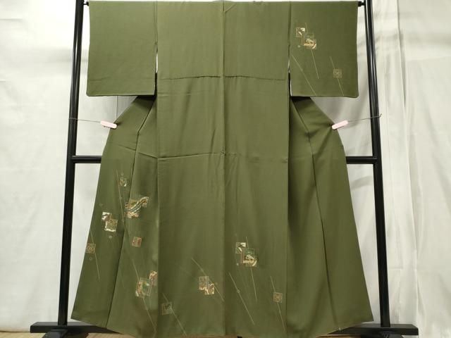 平和屋着物■訪問着 刺繍 色紙重ね風景花文 金銀彩 正絹 逸品 CABB1974ou