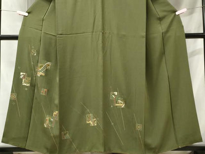 平和屋着物■訪問着 刺繍 色紙重ね風景花文 金銀彩 正絹 逸品 CABB1974ou