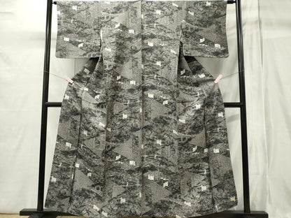 平和屋着物■上質な小紋 人物風景文 正絹 逸品 CABB1990ou