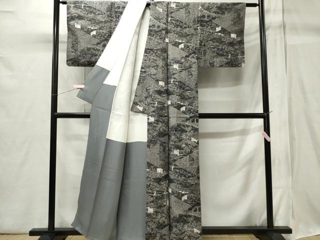 平和屋着物■上質な小紋 人物風景文 正絹 逸品 CABB1990ou