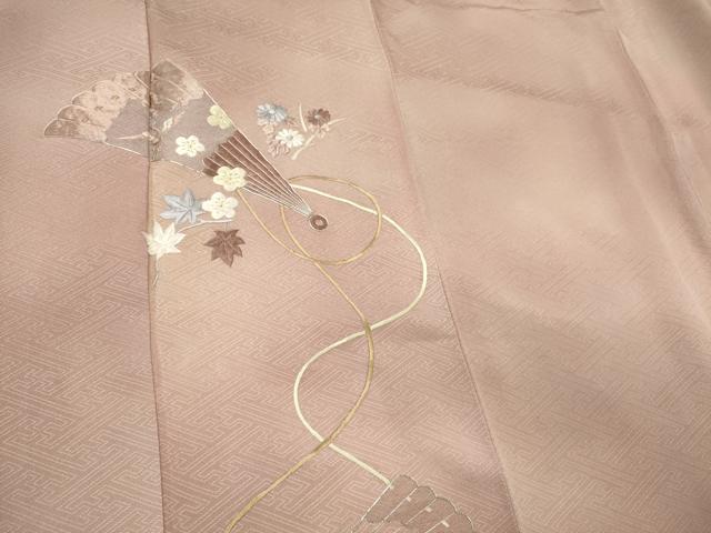 平和屋着物■訪問着 駒刺繍 檜扇花文 暈し染め 金銀糸 正絹 逸品 CABB1996ou