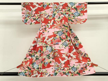 平和屋着物[]お宮参り　女の子　祝着　産着　初着　のしめ　飛鶴花車文　逸品　CABB2031ze