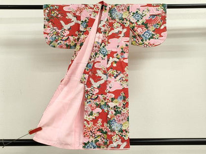 平和屋着物[]お宮参り　女の子　祝着　産着　初着　のしめ　飛鶴花車文　逸品　CABB2031ze