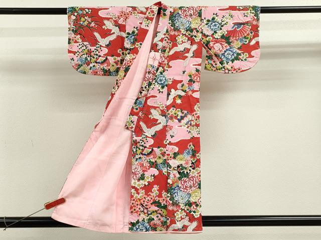 平和屋着物[]お宮参り　女の子　祝着　産着　初着　のしめ　飛鶴花車文　逸品　CABB2031ze