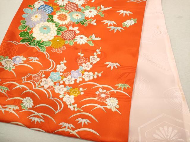 平和屋着物[]お宮参り　女の子　祝着　産着　初着　のしめ　駒刺繍　松竹梅貝桶草花文　金彩　逸品　CABB2032ze