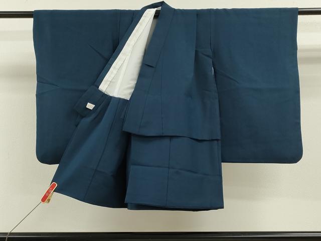 平和屋着物[]七五三　男の子　祝着・羽織・袴セット　鷹　屏風吉祥花文　青藍色　暈し染め　金彩　洗える着物　CABB2036ze