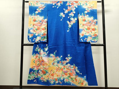 平和屋着物∵女の子 十三参り 子供 祝着 駒刺繍 鳳凰花鳥文 暈し染め 金彩 逸品 CABB2038ze