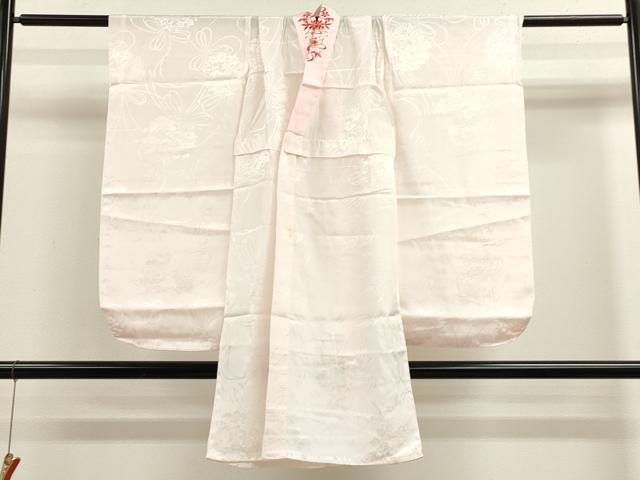 平和屋着物[]七五三　女の子　７歳　祝着　四つ身　長襦袢セット　駒刺繍　花籠文　金彩　洗える着物　CABB2056ze