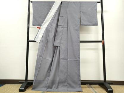 平和屋着物＊夏物 色無地 絽 鈍色 洗える着物 CABB2068ze