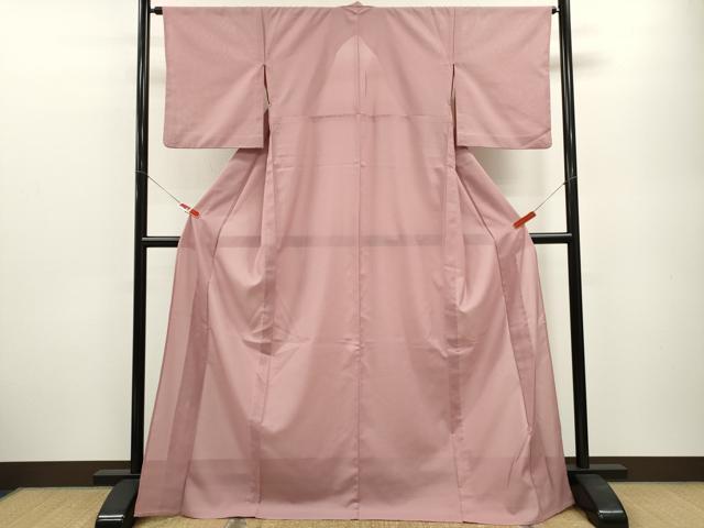 平和屋着物＊夏物 色無地 絽 石竹色 洗える着物 CABB2071ze