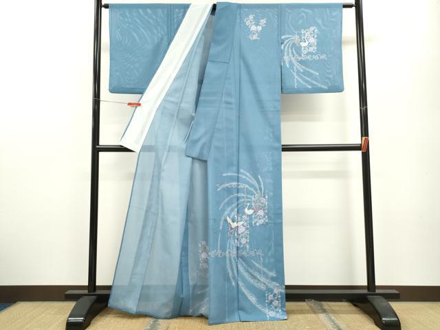 平和屋着物＊夏物　訪問着　絽　鳳凰更紗花文　洗える着物　CABB2073ze 平和屋着物＊夏物 訪問着 絽 鳳凰更紗花文 洗える着物 CABB2073ze