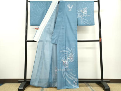 平和屋着物＊夏物 訪問着 絽 鳳凰更紗花文 洗える着物 CABB2073ze