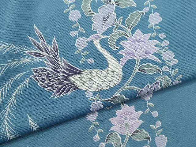平和屋着物＊夏物　訪問着　絽　鳳凰更紗花文　洗える着物　CABB2073ze 平和屋着物＊夏物 訪問着 絽 鳳凰更紗花文 洗える着物 CABB2073ze