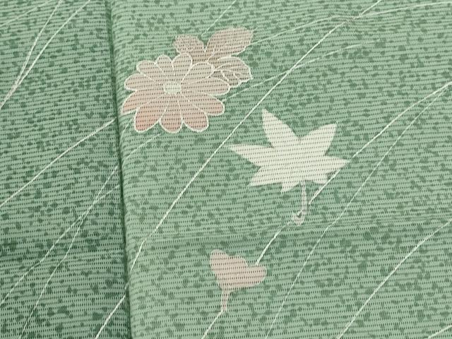 平和屋着物＊夏物 訪問着 絽 草花文 たたき染め 銀彩 正絹 逸品 CABB2074ze