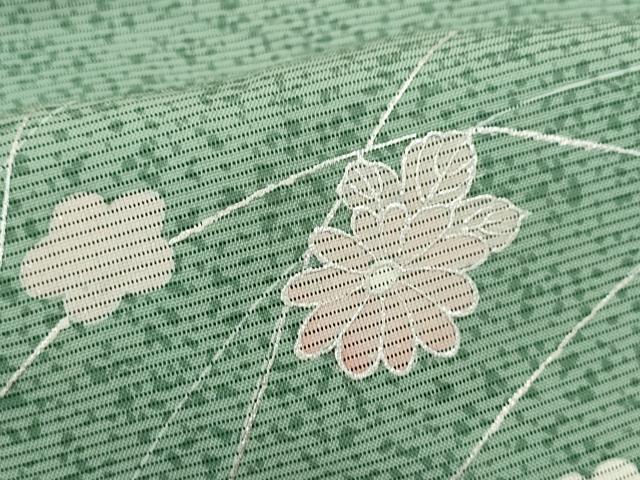 平和屋着物＊夏物 訪問着 絽 草花文 たたき染め 銀彩 正絹 逸品 CABB2074ze