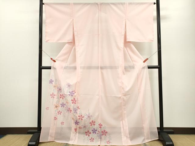 平和屋着物＊夏物　色留訪問着　絽　枝垂れ桜文　金彩　洗える着物　未使用　CABB2075ze 平和屋着物＊夏物 色留訪問着 絽 枝垂れ桜文 金彩 洗える着物 未