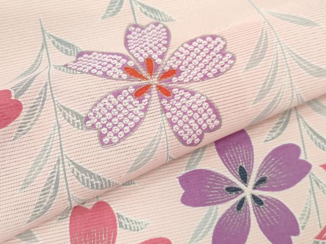 平和屋着物＊夏物　色留訪問着　絽　枝垂れ桜文　金彩　洗える着物　未使用　CABB2075ze 平和屋着物＊夏物 色留訪問着 絽 枝垂れ桜文 金彩 洗える着物 未