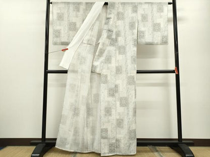 平和屋着物＊夏物 小紋 色紙重ね吉祥花文 洗える着物 CABB2076ze