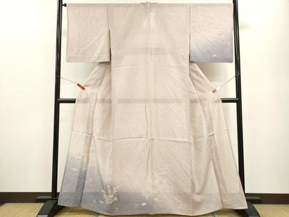 平和屋着物＊夏物 訪問着 絽 流水籬草花文 たたき染め 正絹 逸品 CABB2077ze