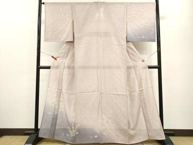 平和屋着物＊夏物 訪問着 絽 流水籬草花文 たたき染め 正絹 逸品 CABB2077ze