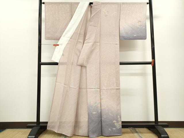 平和屋着物＊夏物 訪問着 絽 流水籬草花文 たたき染め 正絹 逸品 CABB2077ze