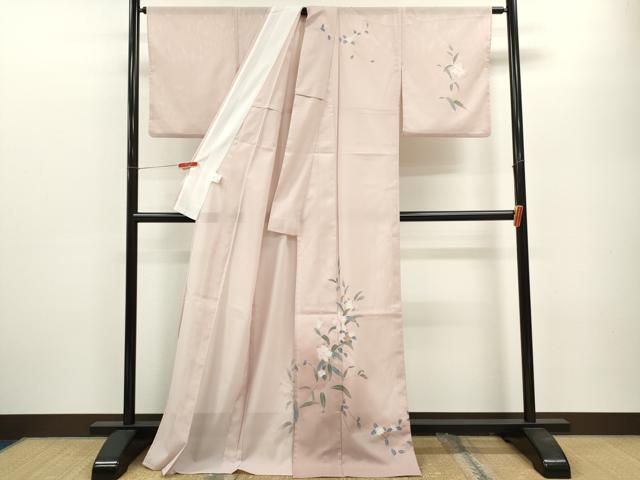平和屋着物＊夏物 訪問着 手描き 草花文 金彩 洗える着物 CABB2079ze