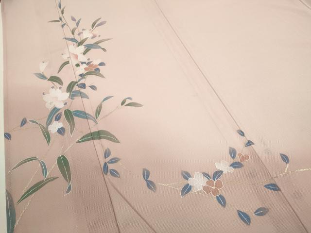 平和屋着物＊夏物 訪問着 手描き 草花文 金彩 洗える着物 CABB2079ze
