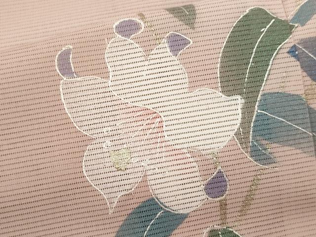平和屋着物＊夏物 訪問着 手描き 草花文 金彩 洗える着物 CABB2079ze