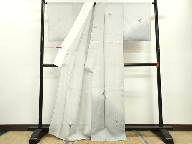 平和屋着物＊夏物 訪問着 絽 手描き 草花文 暈し染め 正絹 逸品 未使用 CABB2081ze