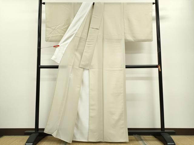平和屋着物＊夏物 色無地 縦絽 灰梅色 洗える着物 CABB2084ze