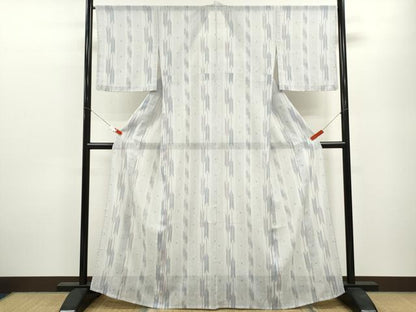 平和屋着物＊夏物 小紋 紗 矢羽根間道 洗える着物 CABB2086ze