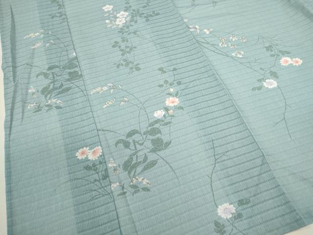 平和屋着物＊夏物 小紋 変わり絽 枝花文 金彩 洗える着物 CABB2087ze