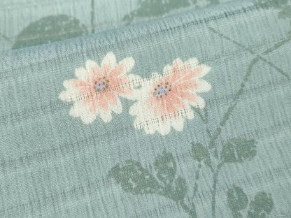 平和屋着物＊夏物 小紋 変わり絽 枝花文 金彩 洗える着物 CABB2087ze