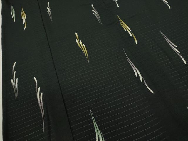 平和屋着物＊夏物 小紋 絽 吉祥文 黒地 洗える着物 CABB2091ze