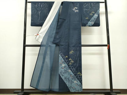 平和屋着物＊夏物 訪問着 絽 網目笹文 洗える着物 CABB2095ze
