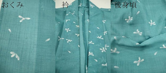 平和屋着物＊夏物 小紋 紗 舞花文 正絹 逸品 CABB2096ze