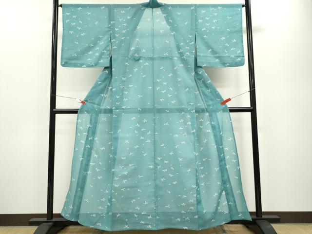 平和屋着物＊夏物 小紋 紗 舞花文 正絹 逸品 CABB2096ze
